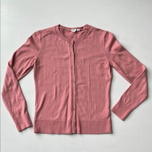 GAP Soft Pink Crewneck Cardigan Sweater